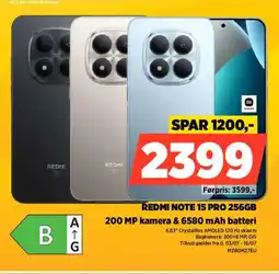 Power Redmi Redmi NOTE 15 PRO 256GB 200 MP kamera & 6580 mAh batteri tilbud