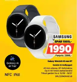 Power Samsung Galaxy Watch840 mm BT Gemini Al indbygget tilbud