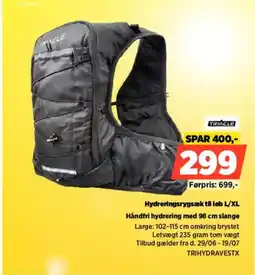 Power Triacle Hydreringsrygsæk til løb L/XL Håndfri hydrering med 98 cm slange tilbud