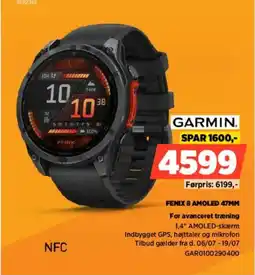 Power Garmin FENIX 8 AMOLED 47MMFor avanceret træning tilbud