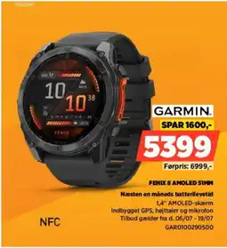 Power Garmin FENIX 8 AMOLED 51MM Næsten en måneds batterilevetid tilbud