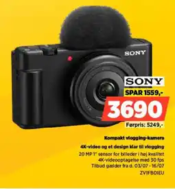 Power SONY Kompakt vlogging-kamera 4K-video og et design klar til vlogging tilbud
