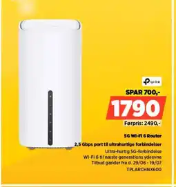Power Ftp-link 5g wi-fi 6 router 2,5 gbps port til ultrahurtige forbindelser tilbud