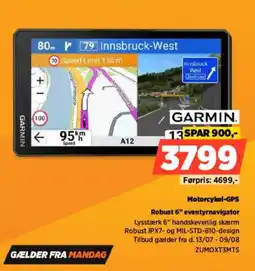 Power GARMIN Motorcykel-GPS Robust 6" eventyrnavigator tilbud
