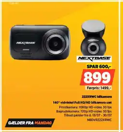 Power NEXTBASE 222XRWC bilkamera 140° vidvinkel Full HD/HD bilkamera sæt tilbud