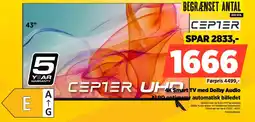 Power CEPTER 4K Smart TV med Dolby Audio ALDO optimerer automatisk billedet tilbud