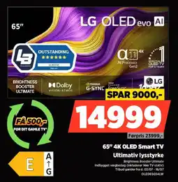 Power LG 65" 4K OLED Smart TV Ultimativ lysstyrke tilbud