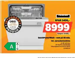 Power Mielo QuickPower Wash - rent på 58 min. Int. opvaskemaskine tilbud
