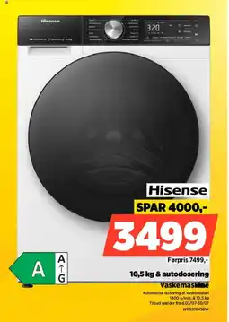 Power Hisense & autodosering Vaskemaskine tilbud