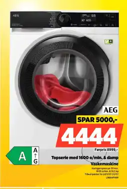 Power AEG Topserie med 1600 o/min. & damp Vaskemaskine tilbud