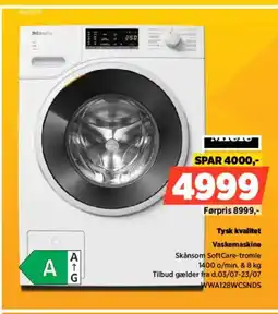 Power Miele Tysk kvalitet Vaskemaskine tilbud