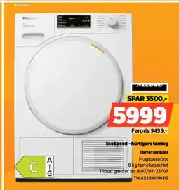 Power Miele EcoSpeed-hurtigere tørring Tørretumbler tilbud