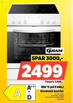Power GRAM 180 °C på 5 min.! Keramisk komfur tilbud