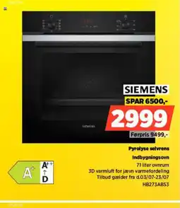 Power SIEMENS Pyrolyse selvrens Indbygningsovn tilbud
