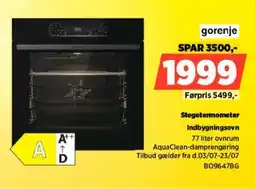 Power Gorenje stegetermometer indbygningsovn tilbud