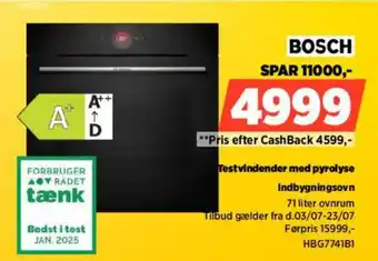 Power BOSCH Testvindender med pyrolyse Indbygningsovn tilbud
