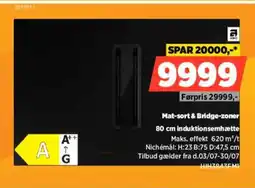 Power Mat-sort & Bridge-zoner 80 cm induktionsemhætte tilbud