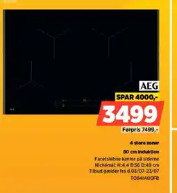 Power AEG 4 store zoner 80 cm induktion tilbud