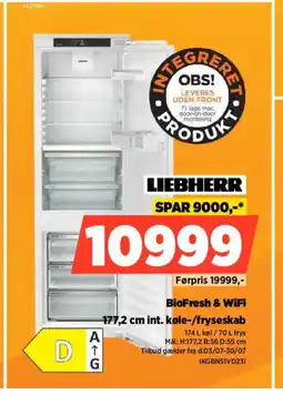 Power Liebherr biofresh & wifi int. køle-/fryseskab tilbud
