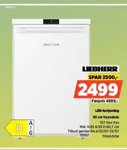 Power LIEBHERR LED-belysning fryseskab tilbud