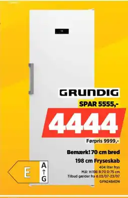 Power GRUNDIG Bemærk! 70 cm bred 198 cm Fryseskab tilbud