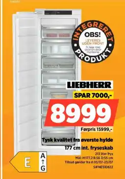 Power LIEBHERR Tysk kvalitet fra øverste hylde int. fryseskab tilbud