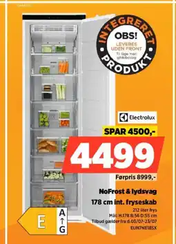 Power Electrolux NoFrost & lydsvag int. fryseskab tilbud
