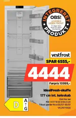 Power Vestfrost - idealfresh-skuffe int. køleskab tilbud