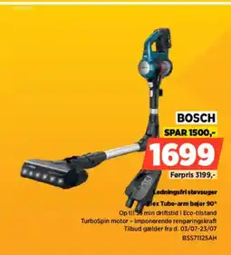 Power BOSCH Ledningsfri støvsuger Flex Tube-arm bøjer 90 tilbud