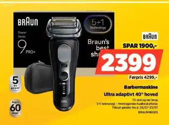 Braun barbermaskine ultra adaptivt 40° hoved