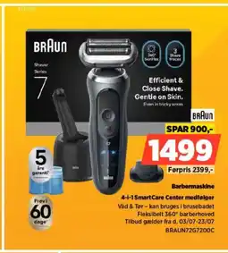Power BRAUN Barbermaskine 4-i-1 Smart Care Center medfølger tilbud