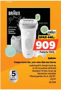 Power BRAUN Epilator Fanger korte hår, som voks ikke kan fjerne tilbud