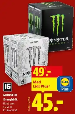 Lidl Monster energidrik (4 x 50 cl) tilbud
