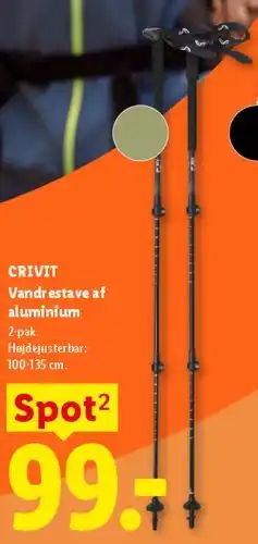 Lidl Vandrestave af aluminium (2-pak) tilbud