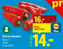 Lidl Rød snackpeber tilbud
