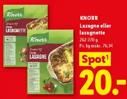 Lidl Knorr Lasagne / Lasagnette tilbud
