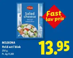 Lidl Milbona Hvid ost i blok tilbud