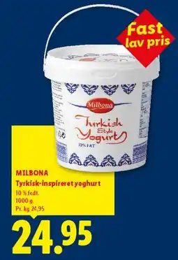 Lidl Milbona Tyrkisk-inspireret yoghurt tilbud