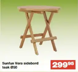 Bauhaus Sunfun Vera sidebord teak Ø50 tilbud