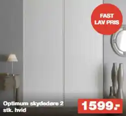 Bauhaus Optimum skydedøre 2 stk. hvid tilbud
