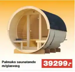 Bauhaus Palmako saunatønde m/glasvæg tilbud