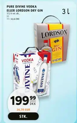 Scandinavian Park Pure Divine vodka eller Lordson dry gin tilbud