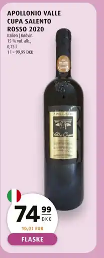Scandinavian Park Apollonio Valle Cupa salento rosso 2020 tilbud