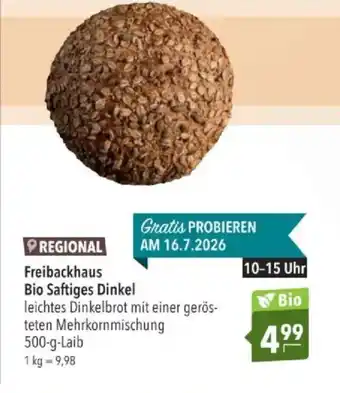 Freibackhaus Bio Saftiges Dinkel