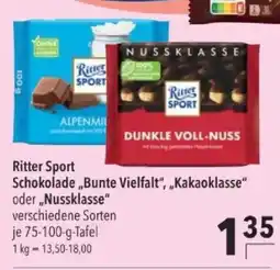 Citti Ritter Sport Schokolade „Bunte Vielfalt", „Kakaoklasse" oder „Nussklasse" tilbud
