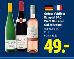 Lidl Grüner Veltliner Kamptal DAC, Pinot Noir eller Oui Jolie rosé tilbud
