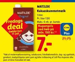 Lidl MATILDE Kakaoskummetmælk, App-pris tilbud