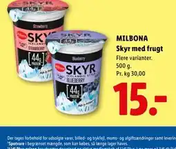 Lidl MILBONA Skyr med frugt tilbud