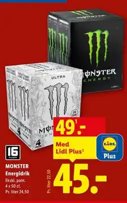 Lidl MONSTER Energidrik tilbud
