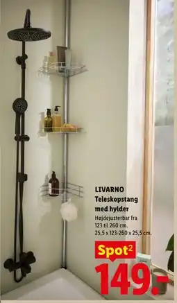 Lidl LIVARNO Teleskopstang med hylder tilbud